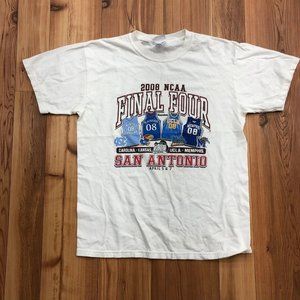 Step Ahead White Graphic 2008 NCAA Final Four Cotton shirt Adult tee